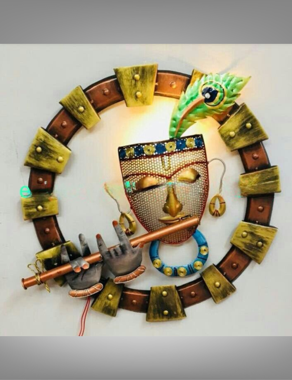 Krishna With Flute LED Metal Wall Decor