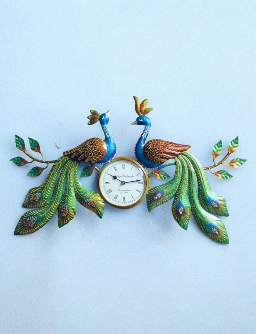 Peacock Couple 1 with Clock panel 18 * 30 inches