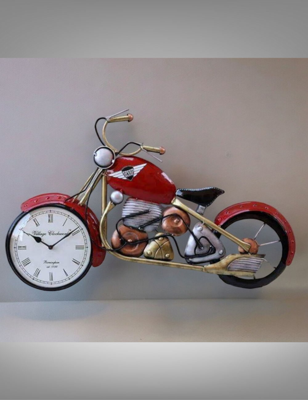 Red Bike with Clock Metal Wall Decor 27 *15 inches