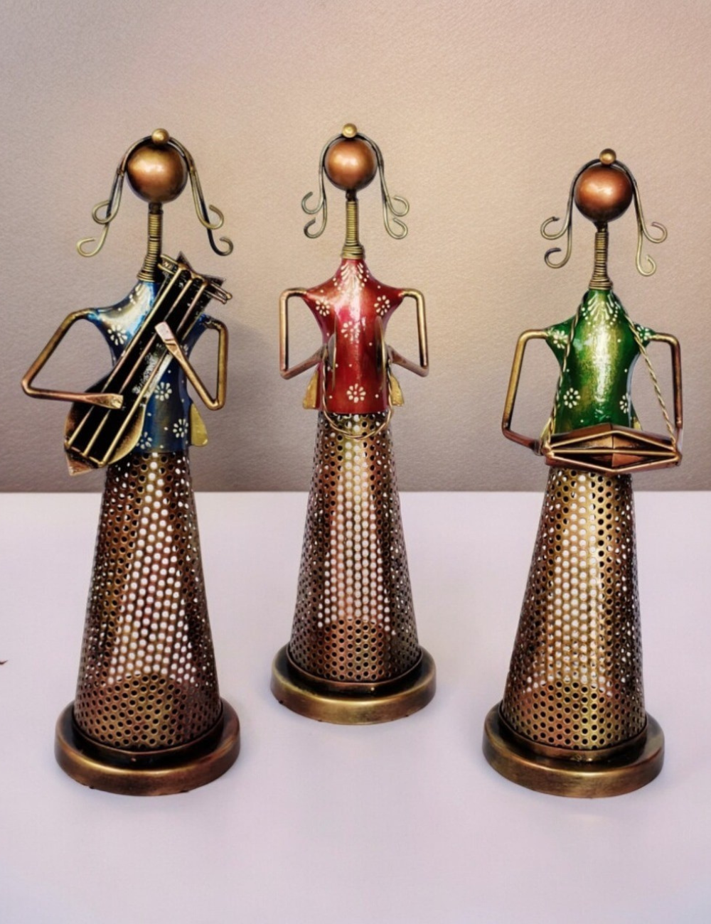 Musician Girls Set of 3 Metal Show piece 4*5*14 inches