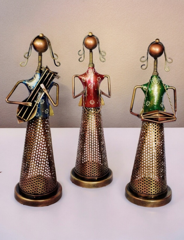 Musician Girls Set of 3 Metal Show piece 4*5*14 inches