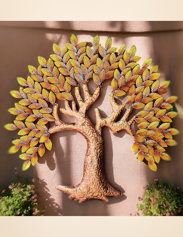 Golden Leaves Tree Metal Wall Decor 36*36 inches