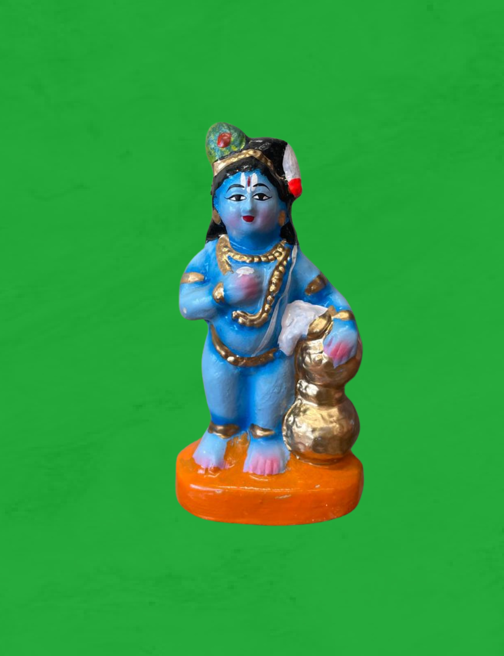 Standing Butter Krishna Clay Single Golu Bommai 6"