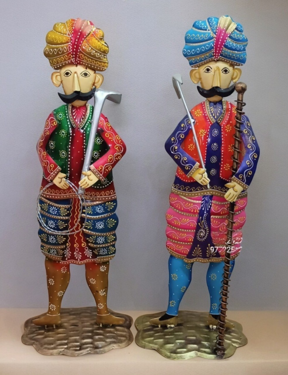 Big Musician Set of 2 Metal Show Piece 24 inches