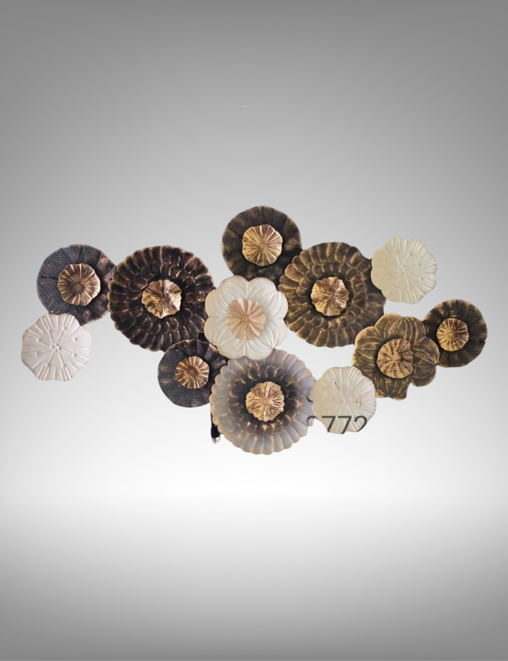 Shades of White and Brown Floral LED Metal Wall Decor 51*27 inches