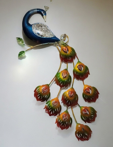 Peacock 004 Metal Wall Decor 2.5 feet