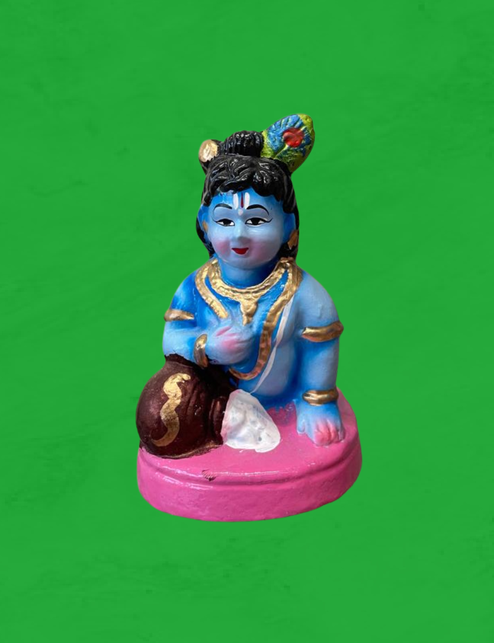 Crawling Makhan Krishna Small Clay Single Golu Bommai 4"