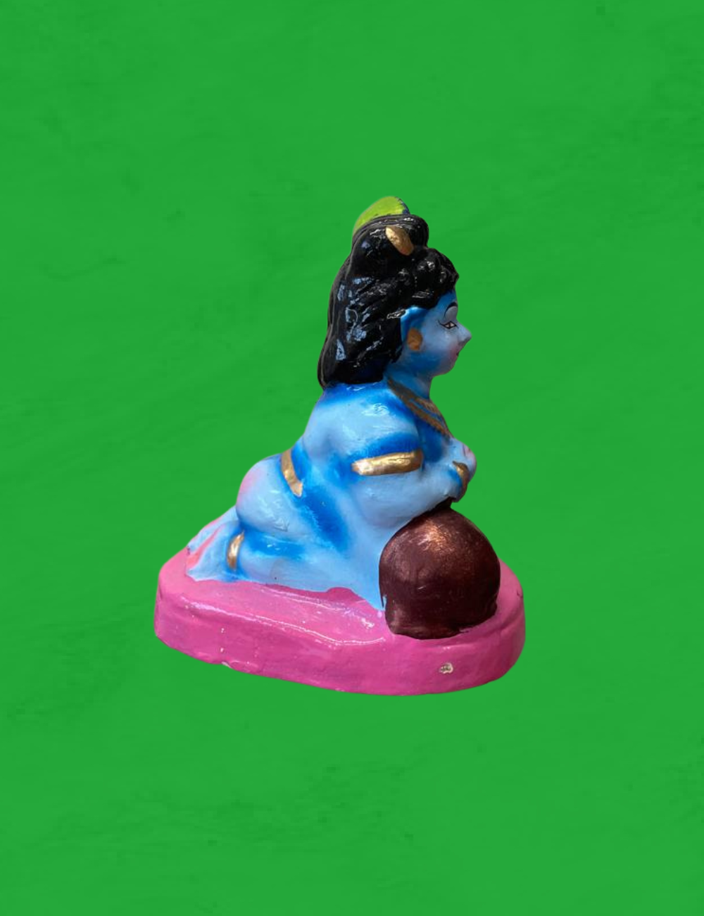 Crawling Makhan Krishna Small Clay Single Golu Bommai 4"