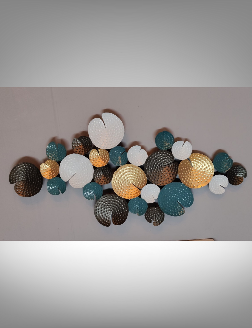 Multicolour Lotus Leaves Metal Wall Decor 48*24 inches