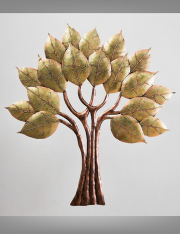 Big Tree with Green Leaves Metal Wall Decor