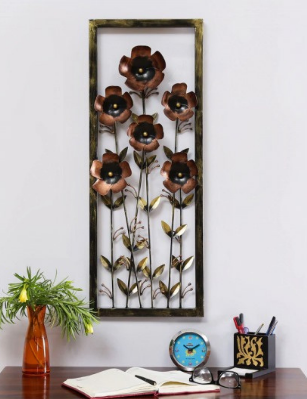 Copper Meadow Small Rectangular Metal Panel Wall Decor 13.5*37 inches