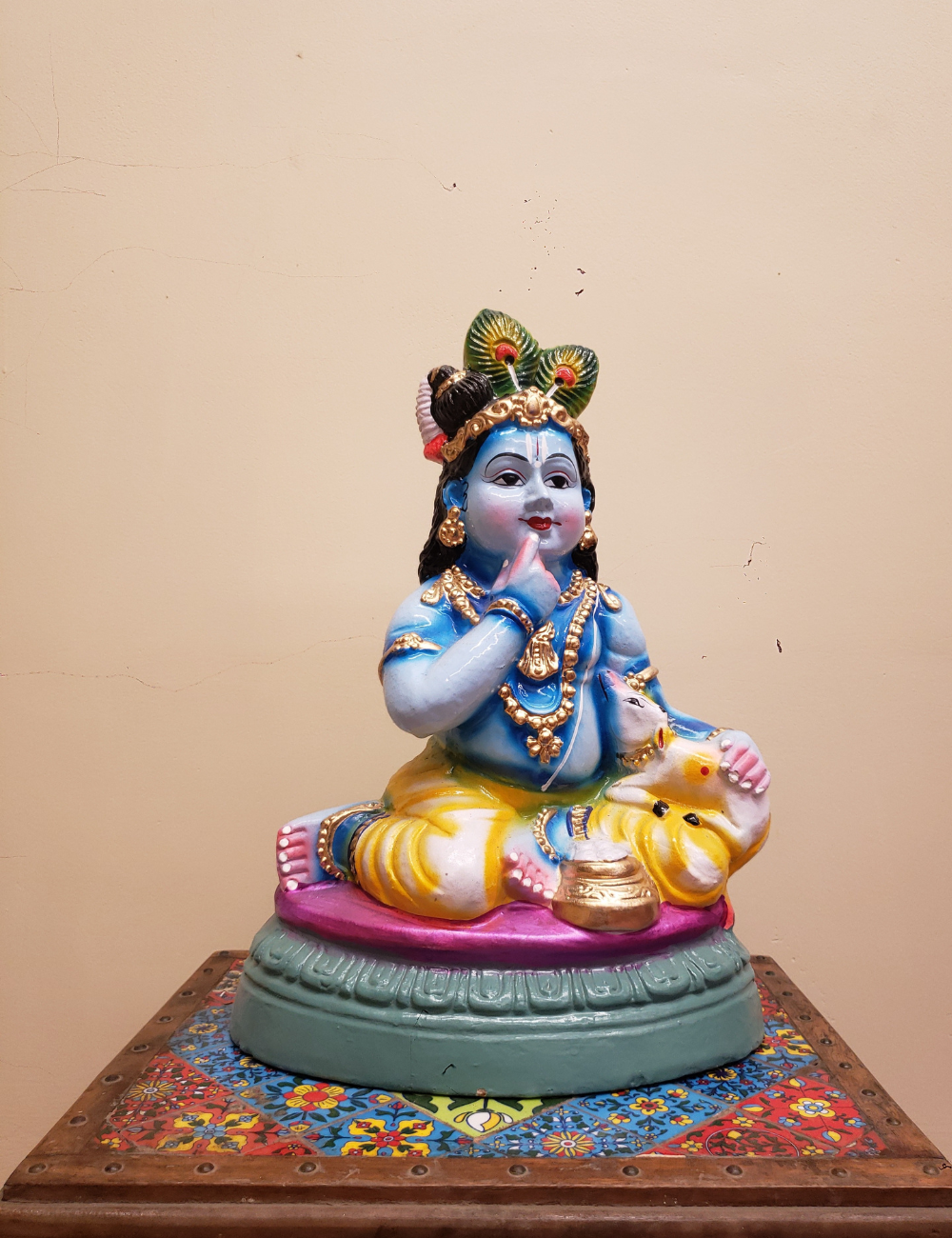 Makhan Kirshna Medium Clay Single Golu Bommai 14"