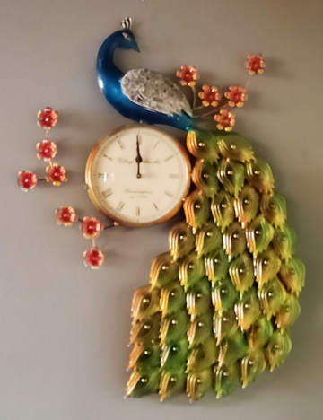 Peacock 008 Clock Metal Wall Decor 24*30 inches