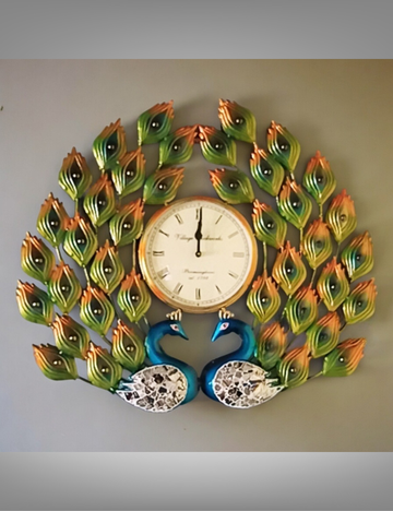 Peacock 006 Clock Metal Wall Decor 26*24 inches
