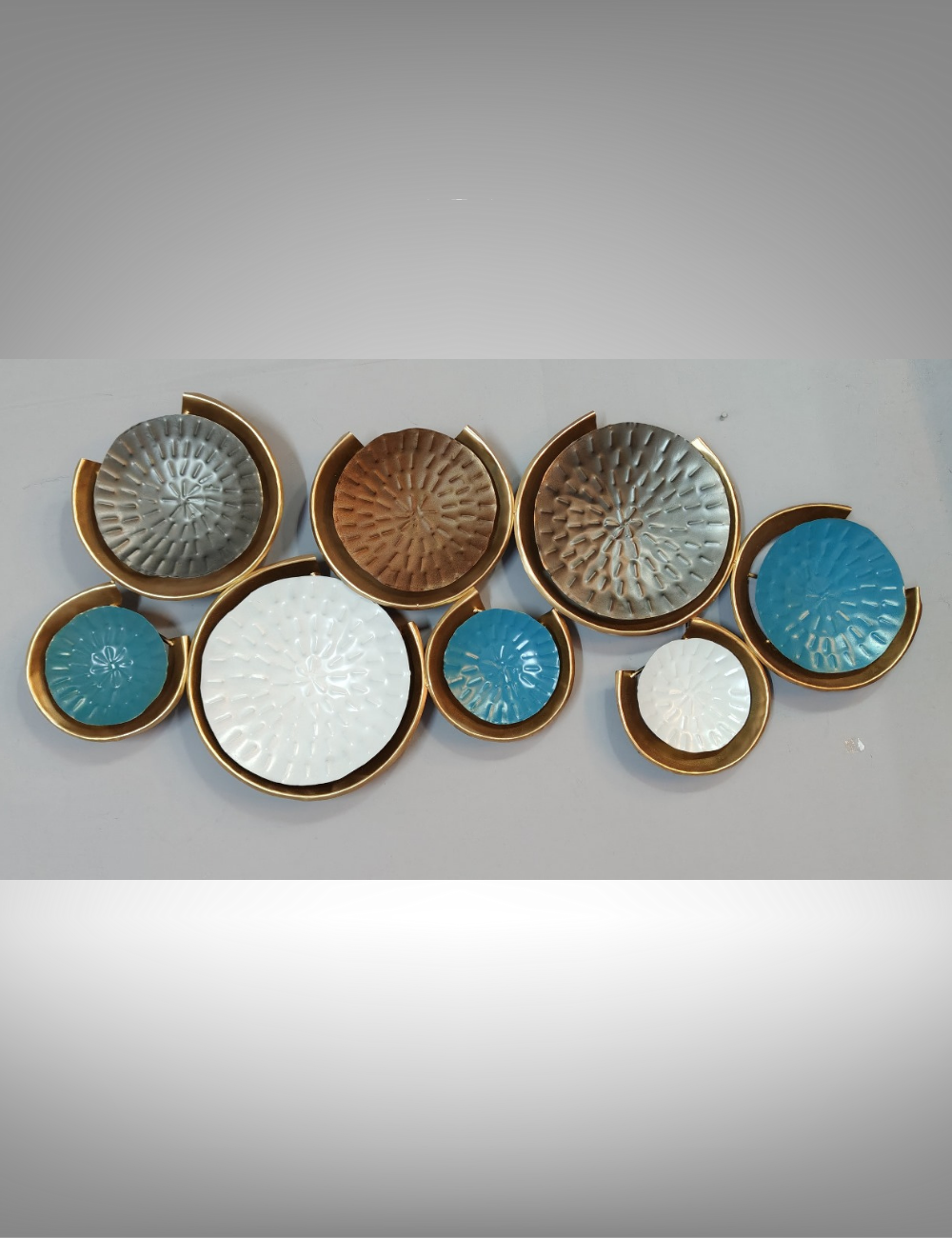 Blue, White and Grey Circles Metal Wall Decor 48*24 inches