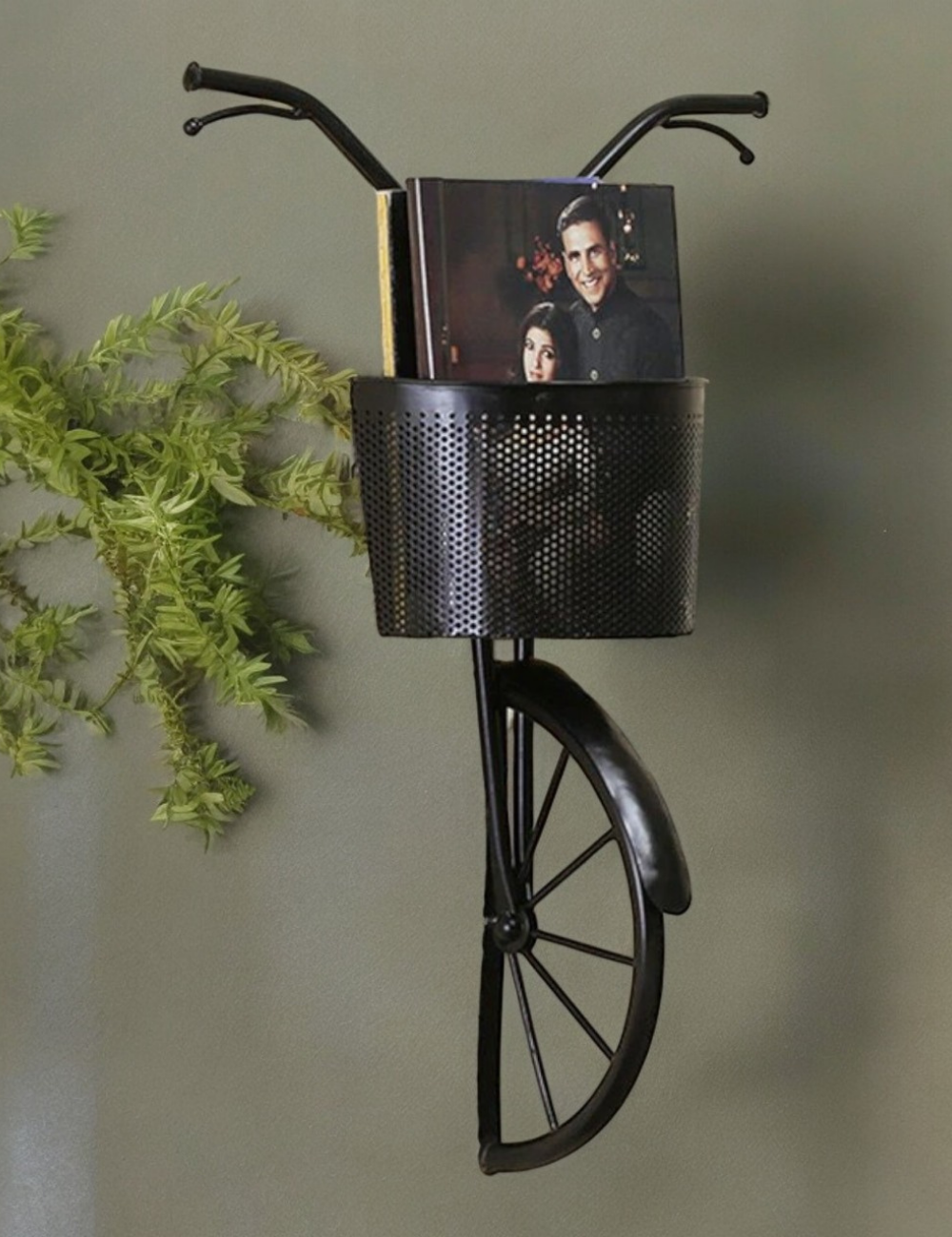 Black Cycle Basket Metal Wall Decor 18*27 inches