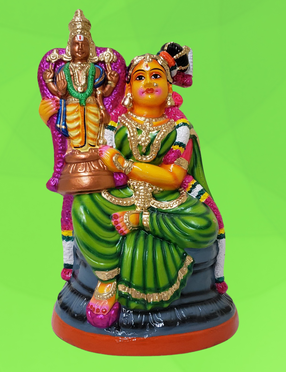 Andal Perumal Clay Single Golu Bommai 16"