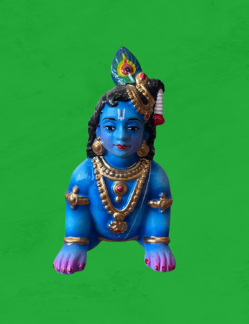 Crawling Krishna Small Clay Single Golu Bommai 5"