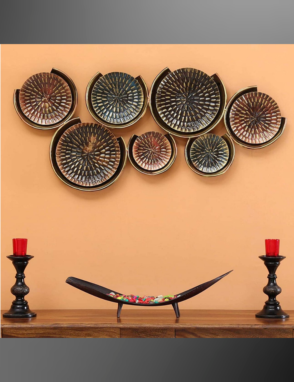 Vintage Colour Circles Metal Wall Decor 48*24 inches