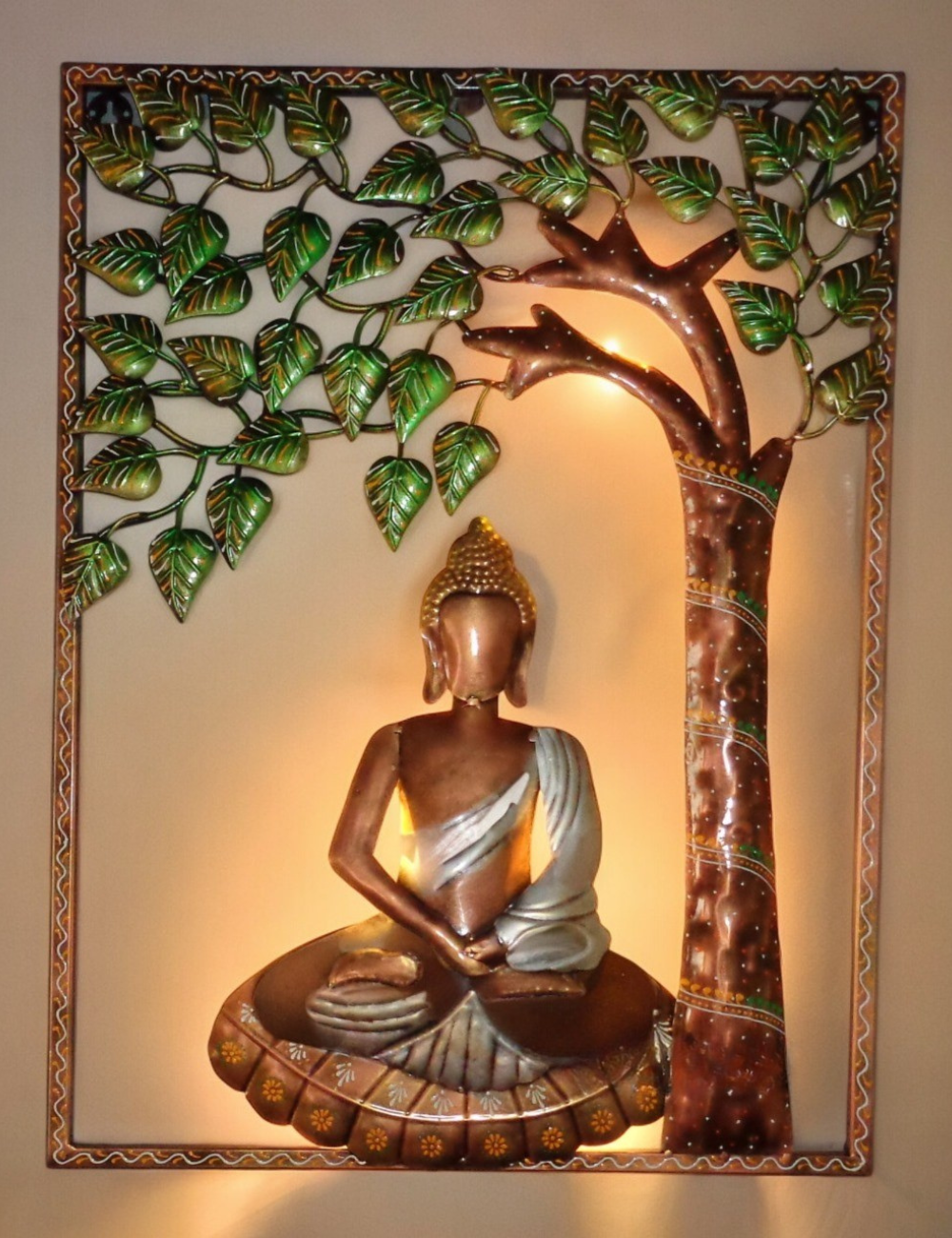 Buddha Under Tree Metal Wall Decor 23*30 inches