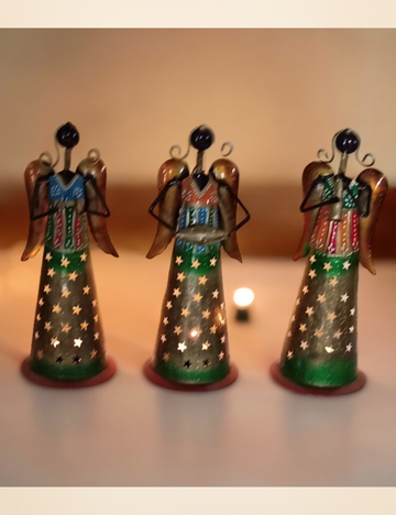 Musician Angels Set of 3 Metal Show Piece 5*6*14 inches