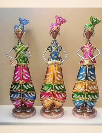 Big Musican Set of 3 Metal Showpiece
