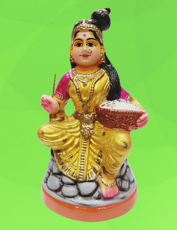Kuri Sollum Amman Clay Single Golu Bommai 10"