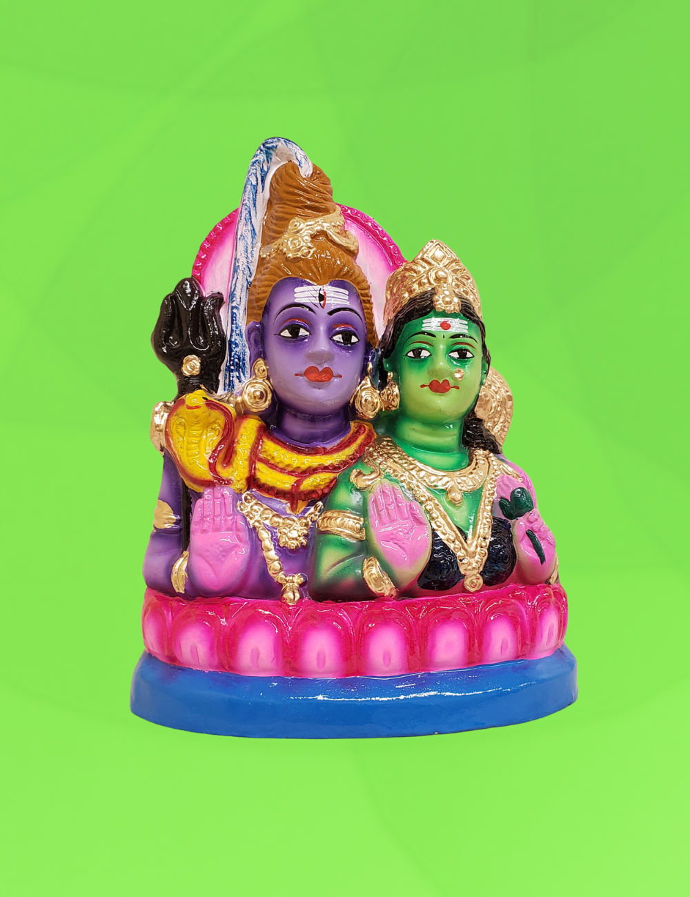 Shivan Parvathi Clay Single Golu Bommai 8"