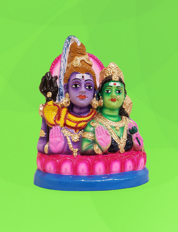 Shivan Parvathi Clay Single Golu Bommai 8"