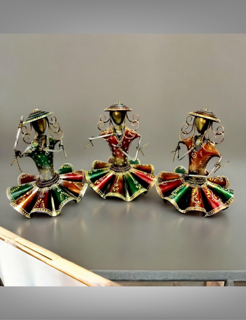 Dancer Set of 3 Metal Showpiece