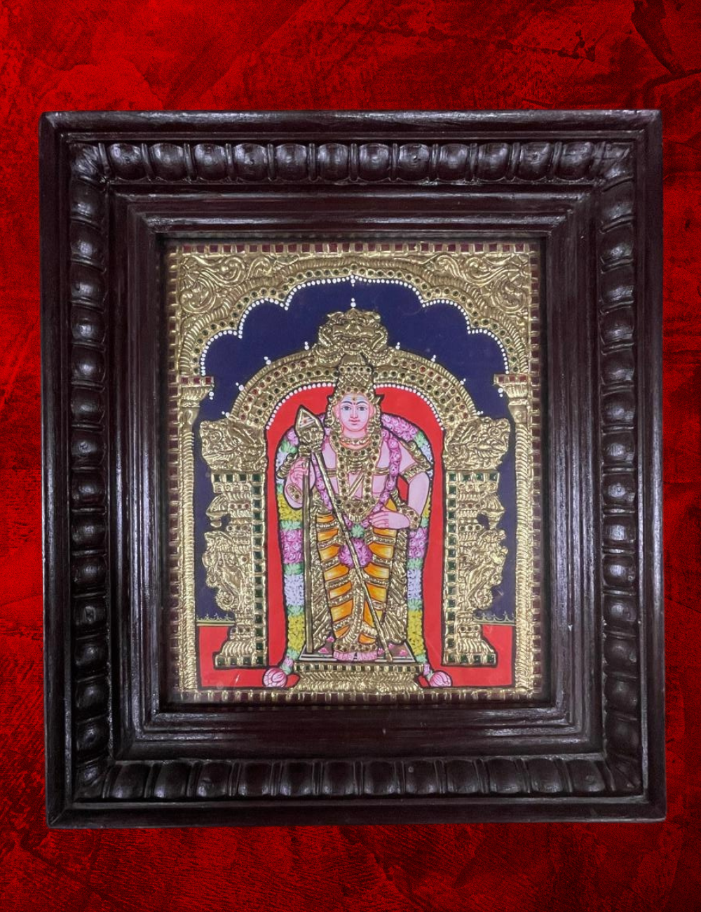 15" Murugar Tanjore Painting
