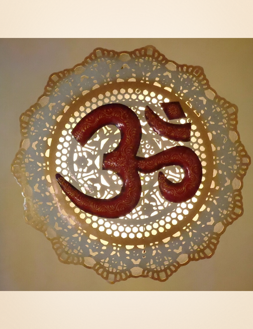 20" Om Round LED Panel Metal Wall Decor