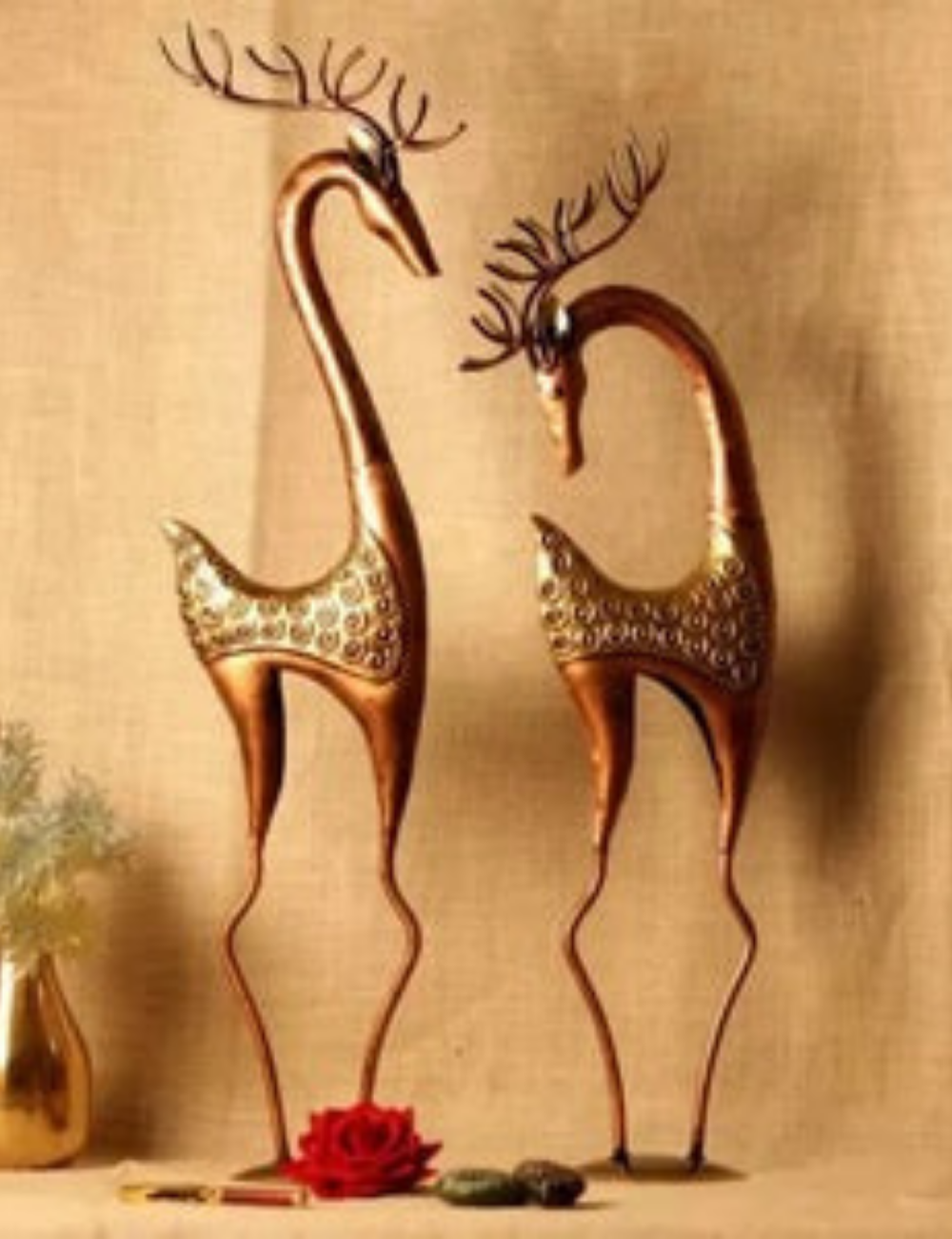 Deer Set Of 2 Metal Showpiece