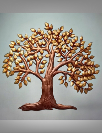Golden Leaf Tree LED Metal Wall Decor 39 *34 inches