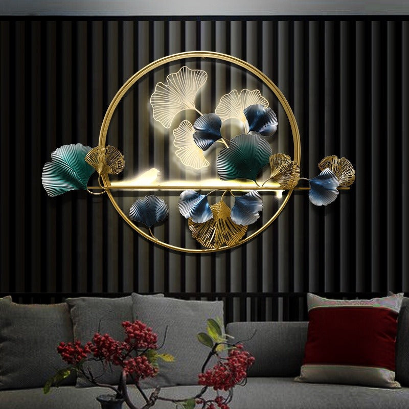 Blue and Gold floral Panel Wall Decor 48 * 24 inches