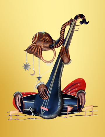 Veena Ganesha Iron Wall Decor 27*24 inches