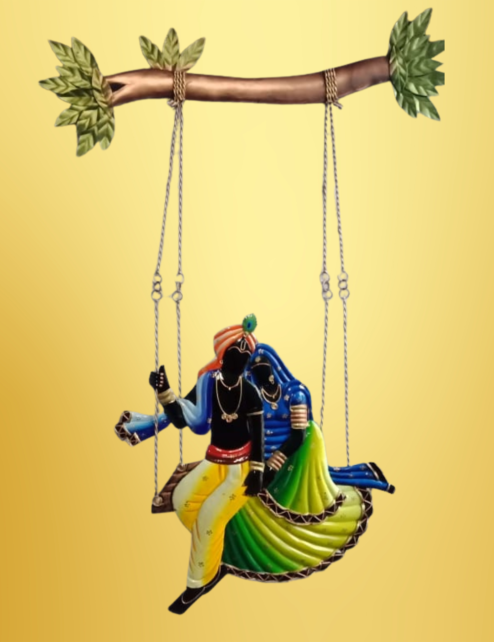 Jhula Radha Krishna Iron Wall Decor 36*26 Inches