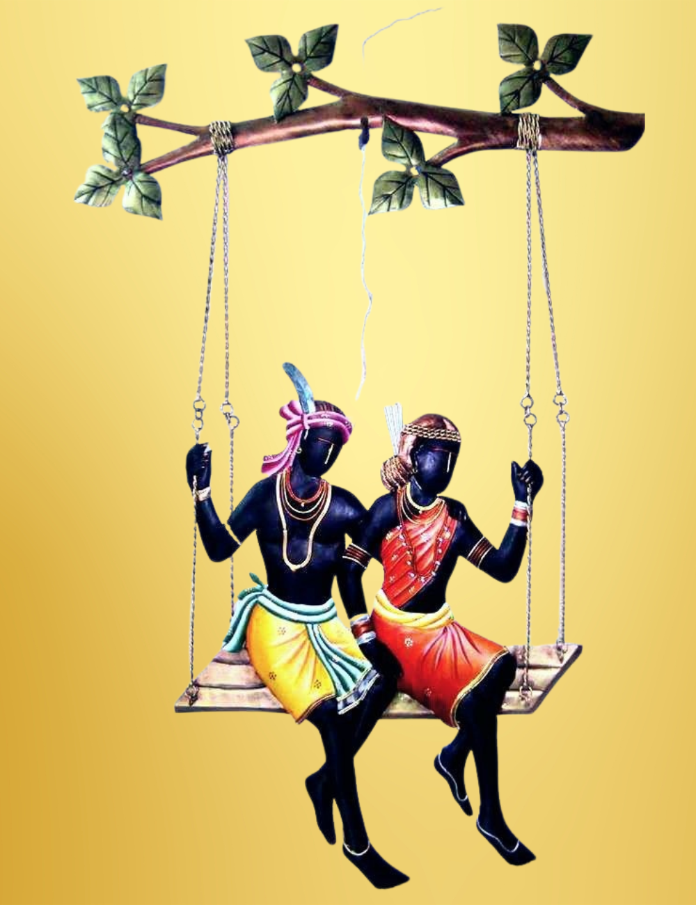 Tribal Couple Jhula Iron Wall Decor 26*22 inches