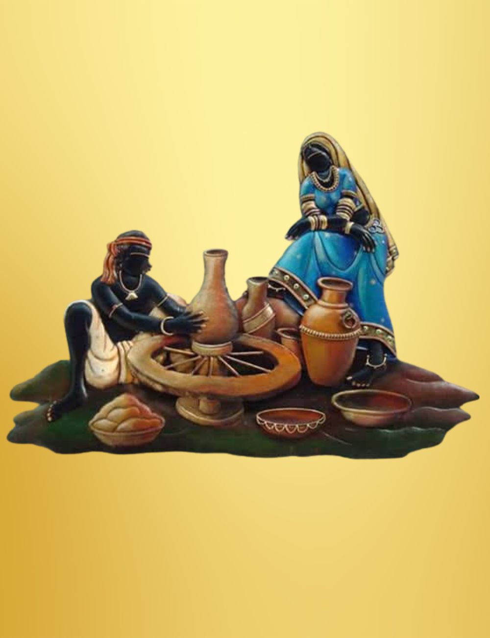 Pottery Couples Iron Wall Decor 22*18 Inches