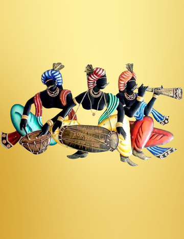 3 Rajasthan Man Musical Iron Wall Decor 30*18 Inches