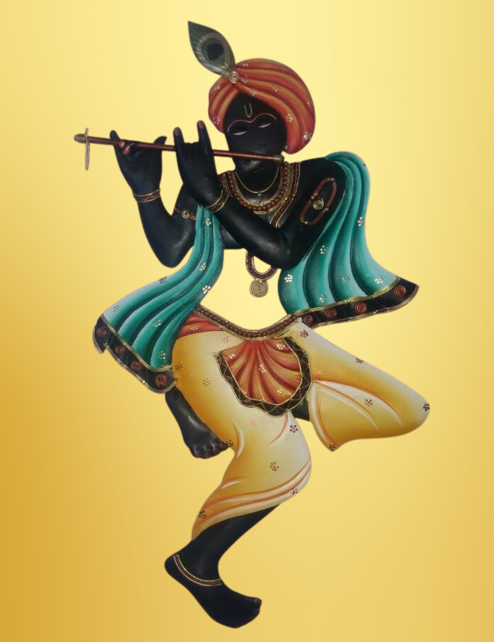 Krishna Iron Wall Decor 18*8 Inches