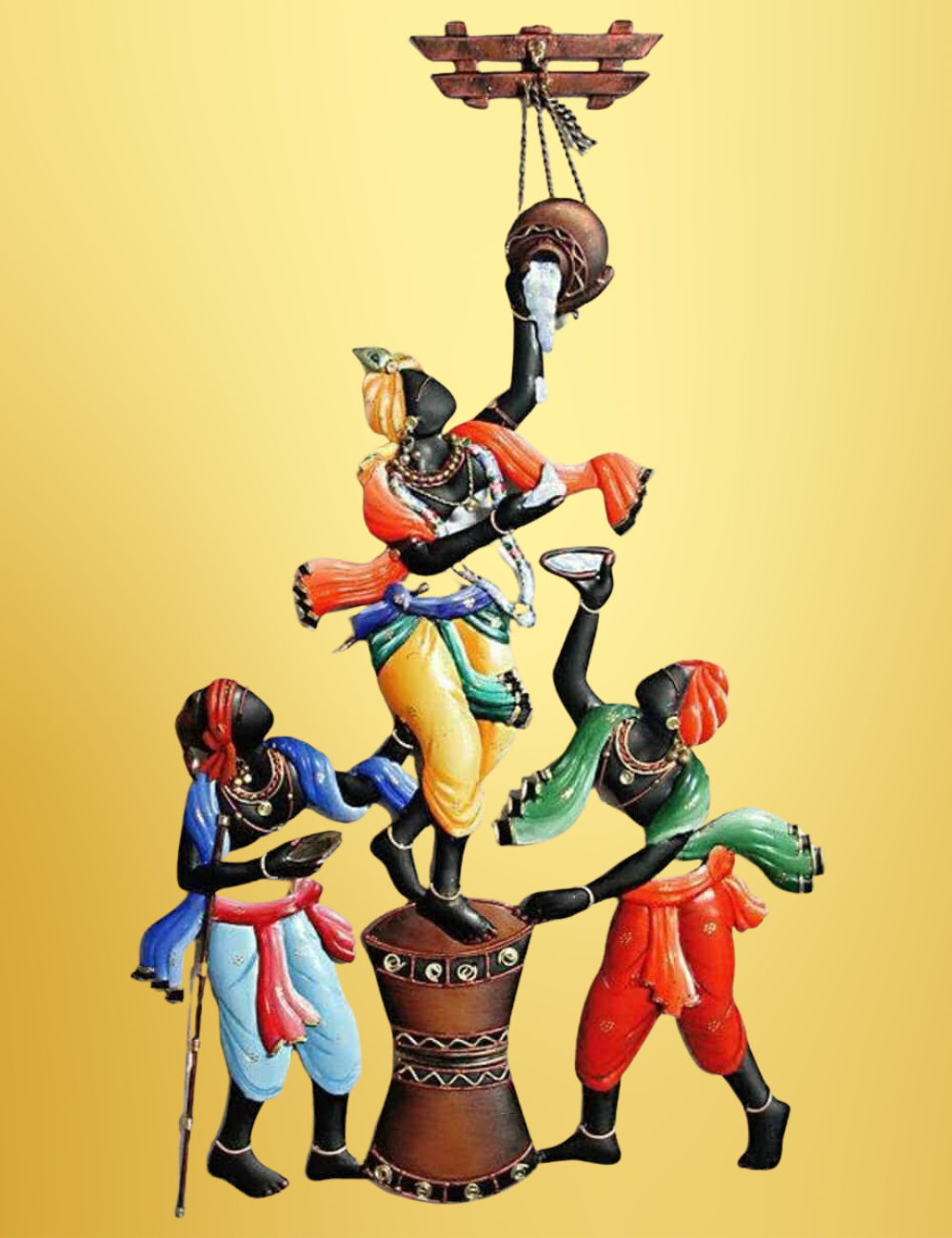 Krishna Makhan Chor Iron Wall Decor 14*18 Inches