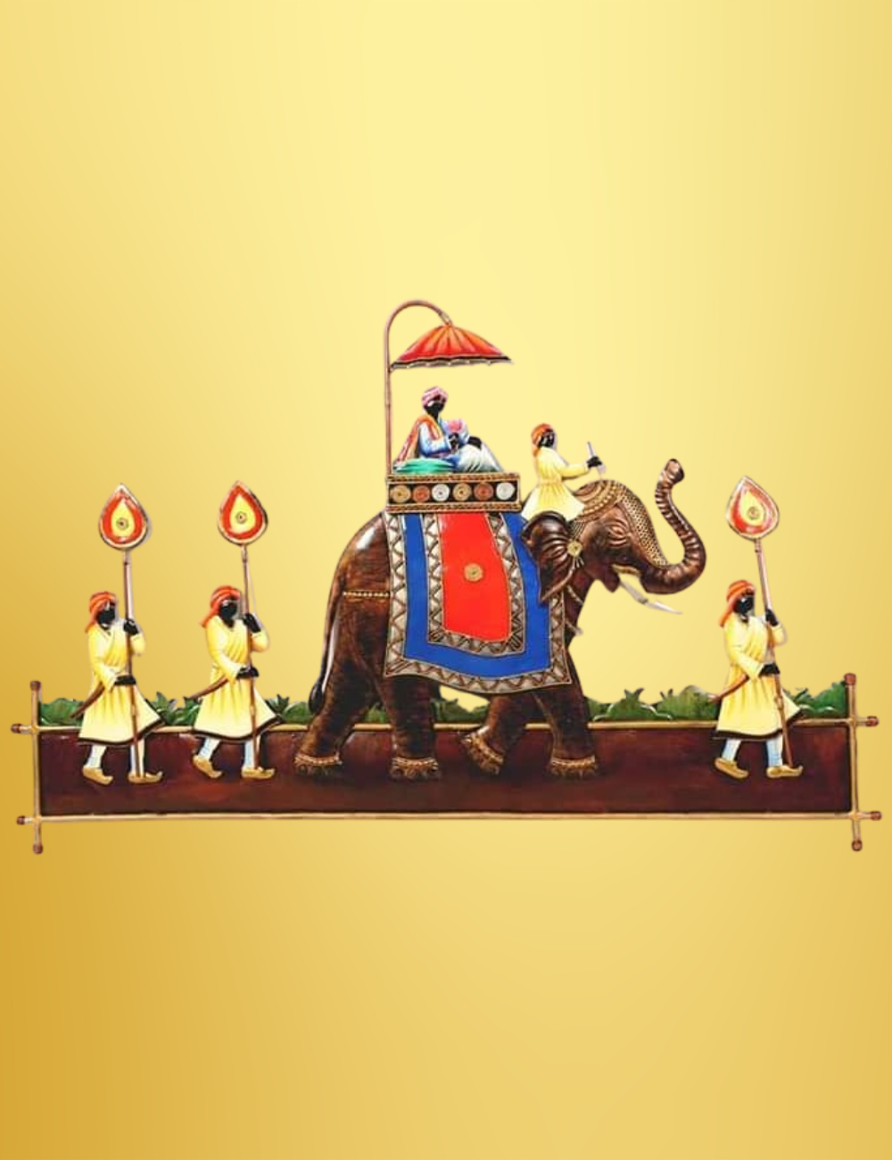 Elephant Ambari Iron Wall Decor 12*14 Inches