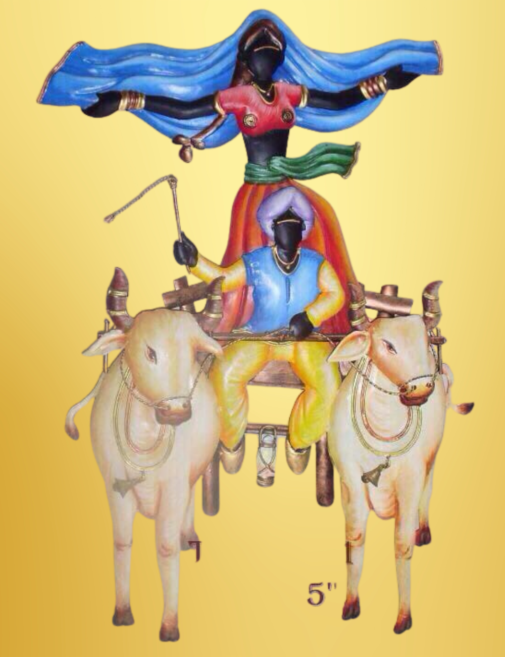 Bullock Cart Iron Wall Decor 18*20 Inches