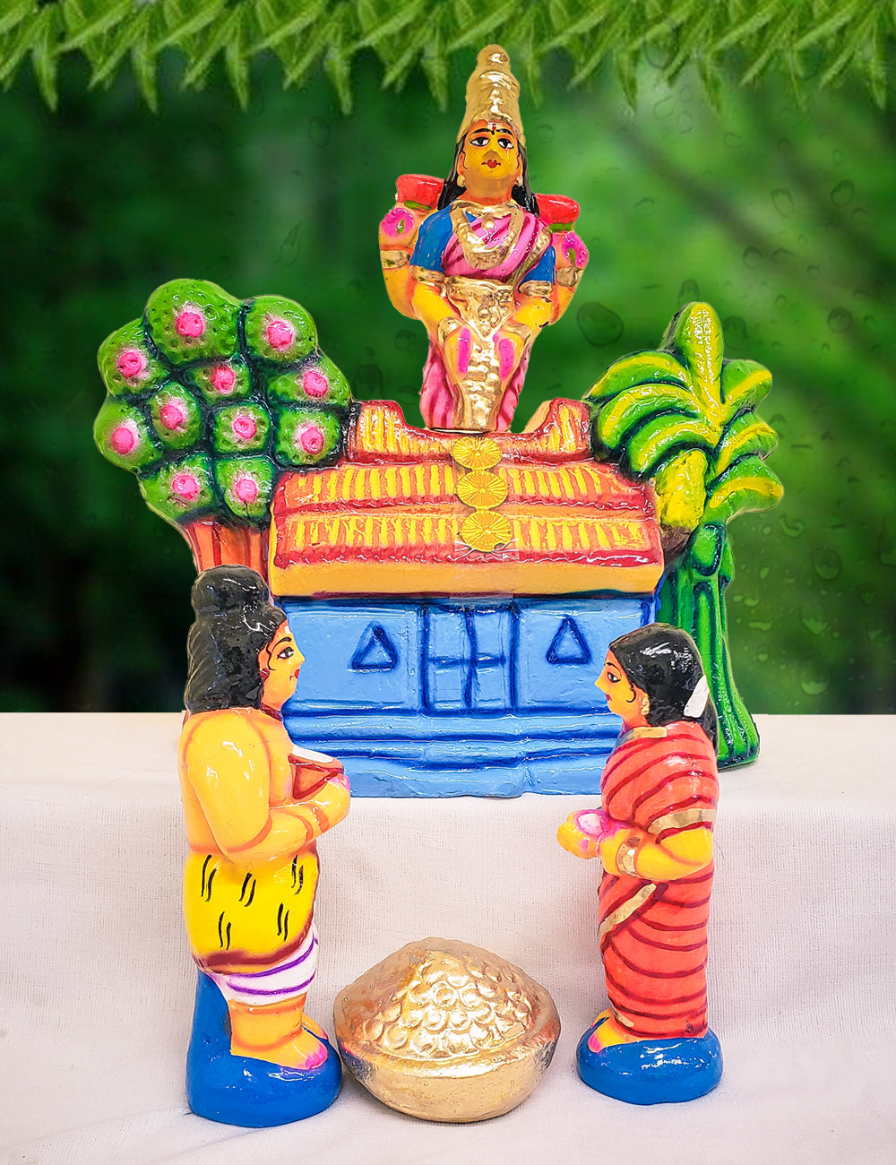 Aishwarya Lakshmi Clay Golu Bommai Set 10"( kanakadhara set)