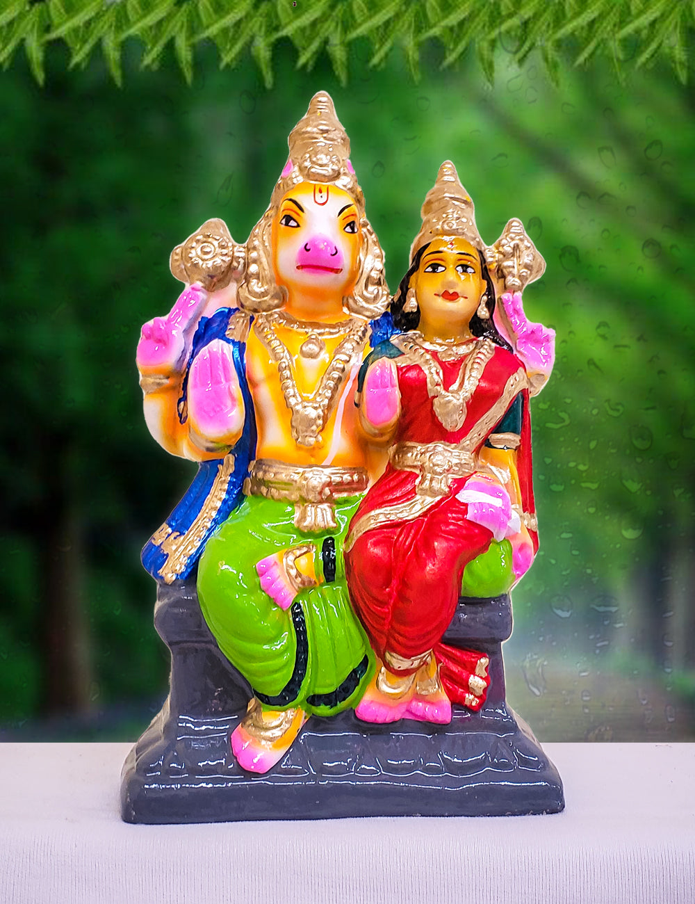 Lakshmi Hayagriva Clay Single Golu Bommai 10"