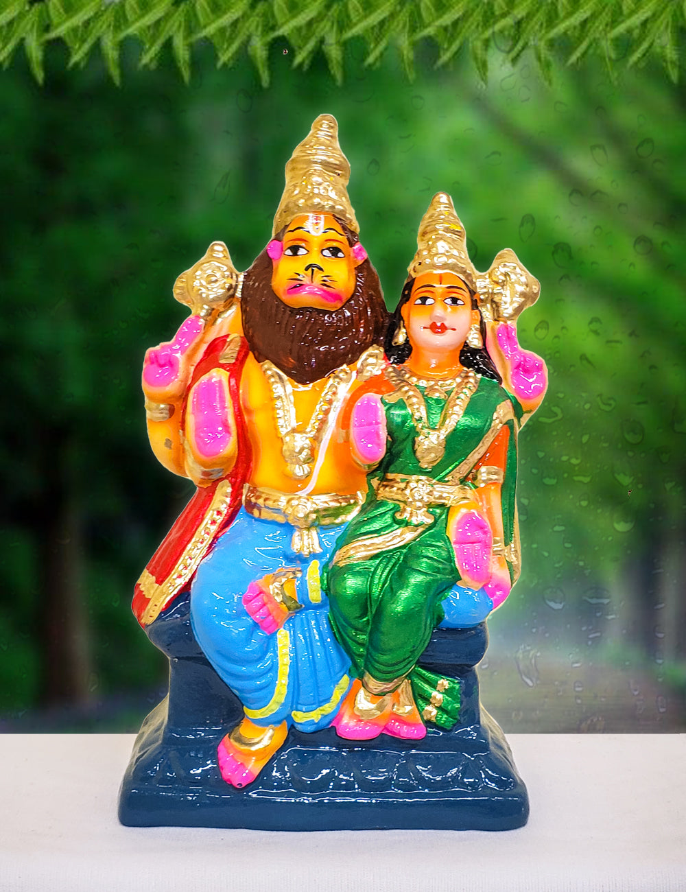 Lakshmi Narasimhar Clay Single Golu Bommai 10"