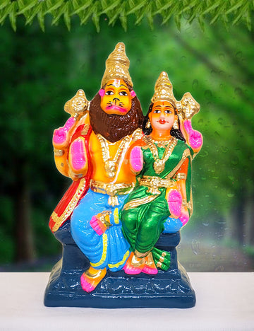 Lakshmi Narasimhar Clay Single Golu Bommai 10"