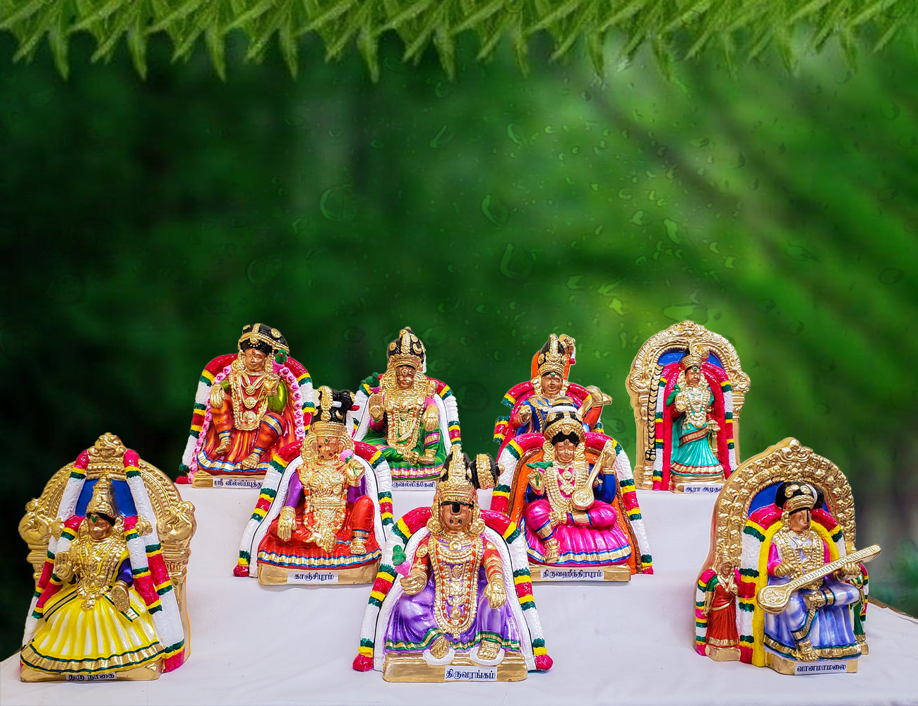 Navanayagi Devi Clay Golu Bommai Set 12"