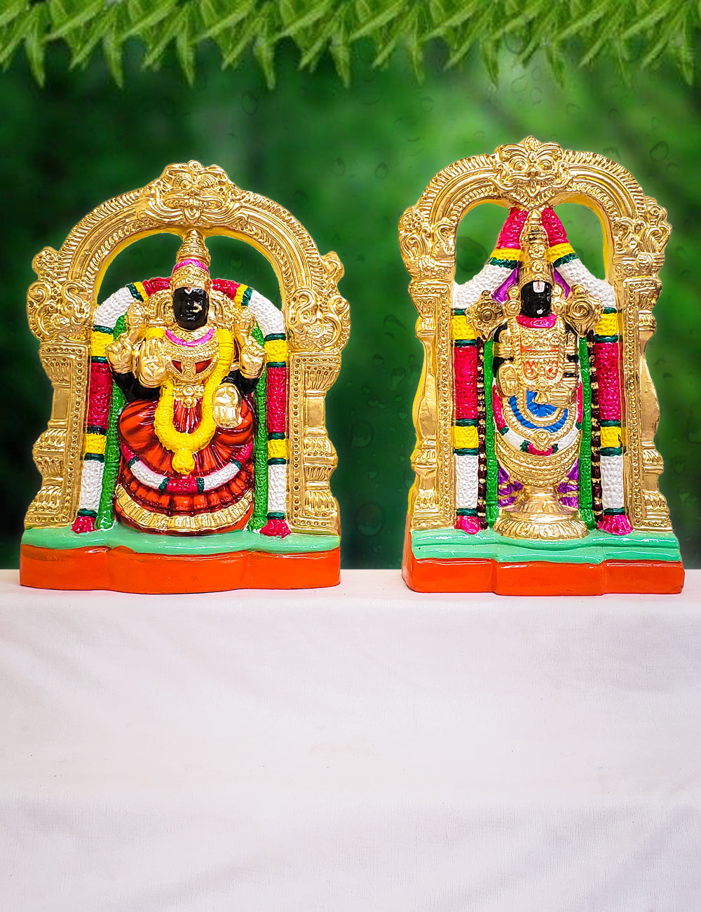 Perumal Thayar Clay Golu Bommai Set 12"